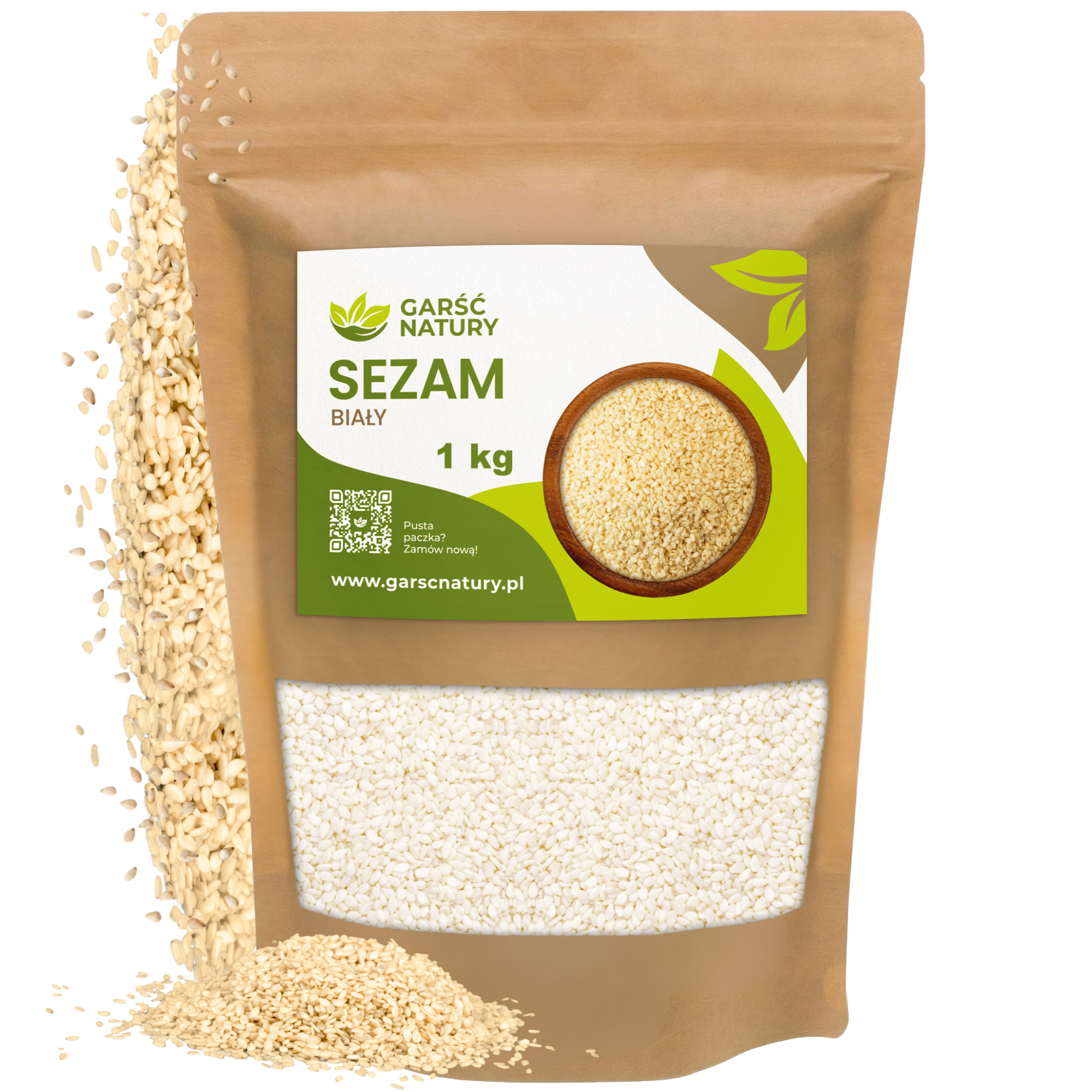 Sezam biały łuskany ziarno 1 kg