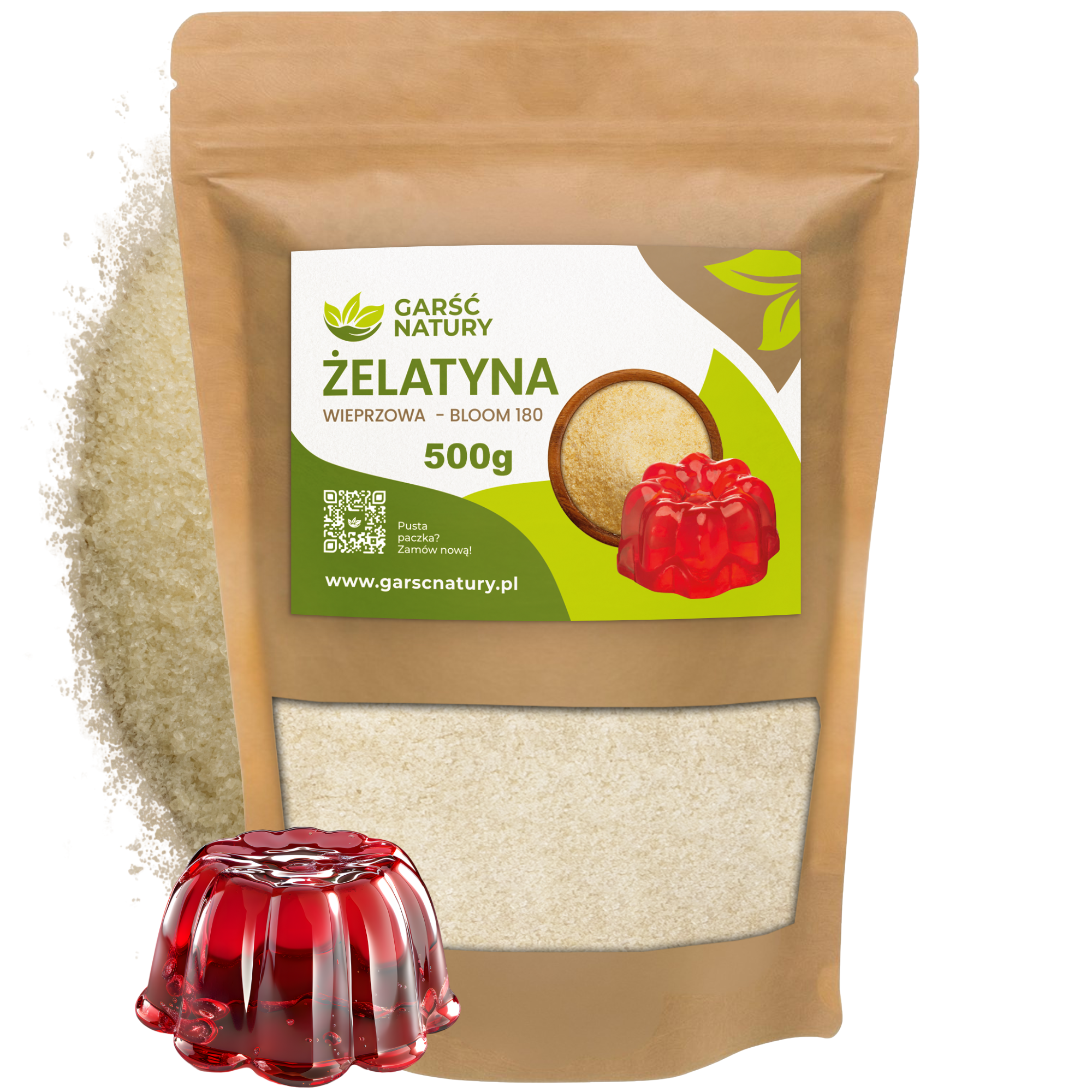 Żelatyna wieprzowa 180 BLOOM 500g