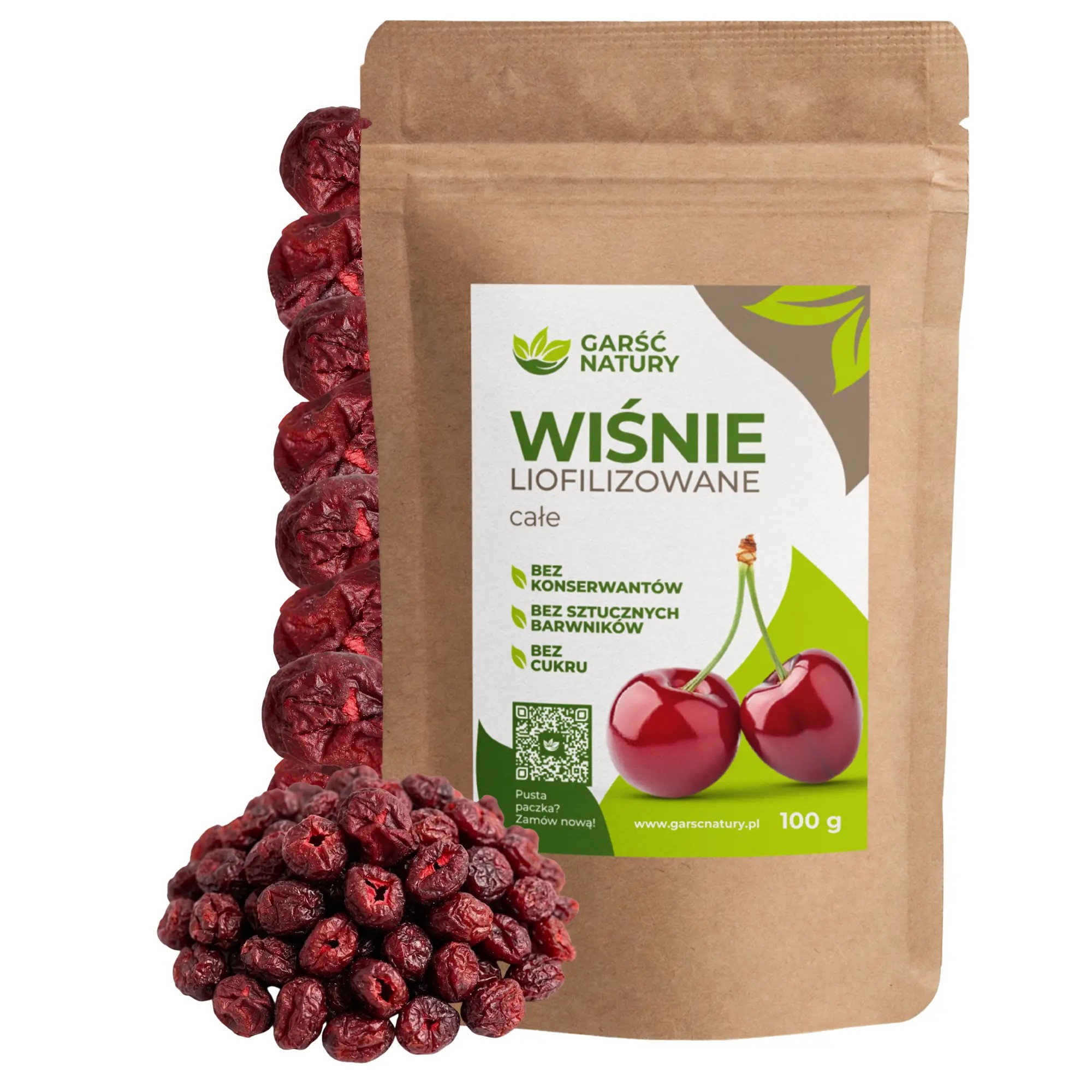 Wiśnie liofilizowane całe Garść Natury 100g
