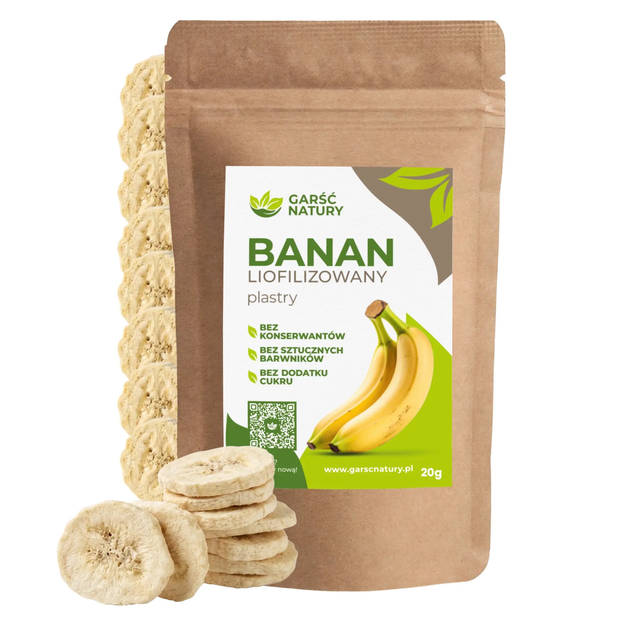 Banan liofilizowany plastry Garść Natury 20g